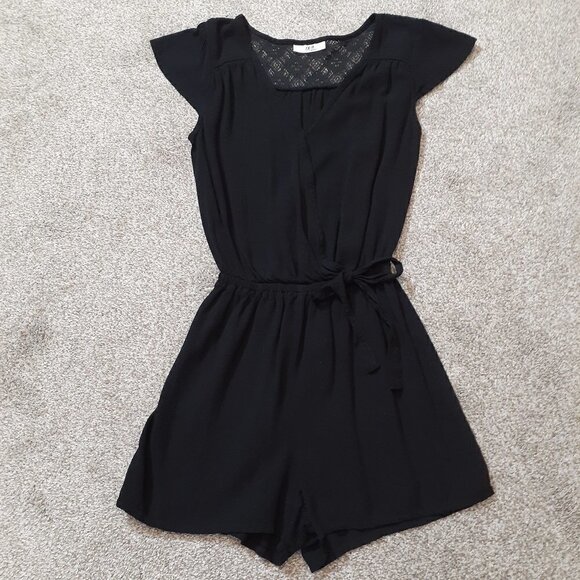 JOE B by Joe Benbasset Short Mini Black Short Sleeved Romper; Size XS - Picture 2 of 7